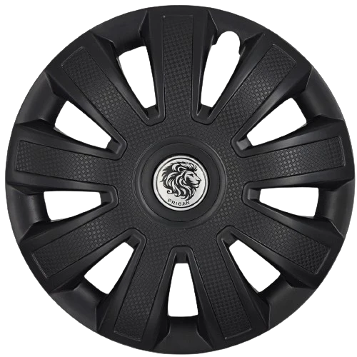 PRIGAN SPIN MATTE BLACK WHEEL COVER  (Set of 4)  AVAILABLE IN 13,14 INCH  (WITH REVOLVING CENTER LOGO)