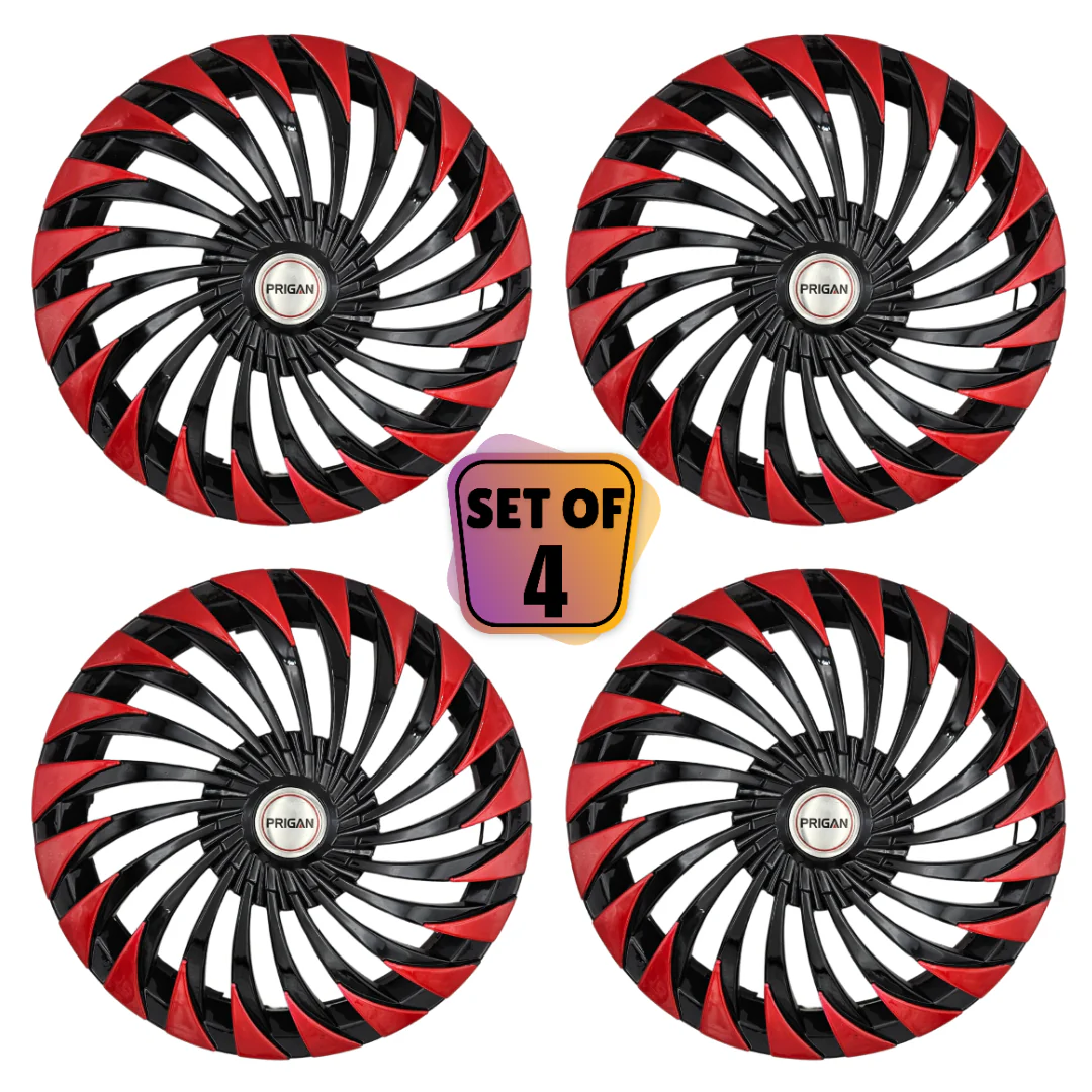 PRIGAN SWING BLACK RED WHEEL COVER  (Set of 4)  AVAILABLE IN 13,14,15 INCH - Image 2