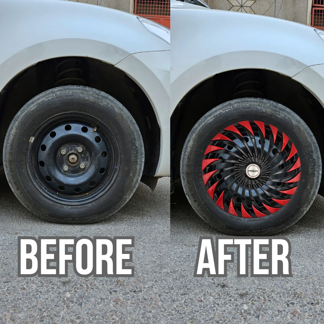 PRIGAN SWING BLACK RED WHEEL COVER  (Set of 4)  AVAILABLE IN 13,14,15 INCH - Image 3