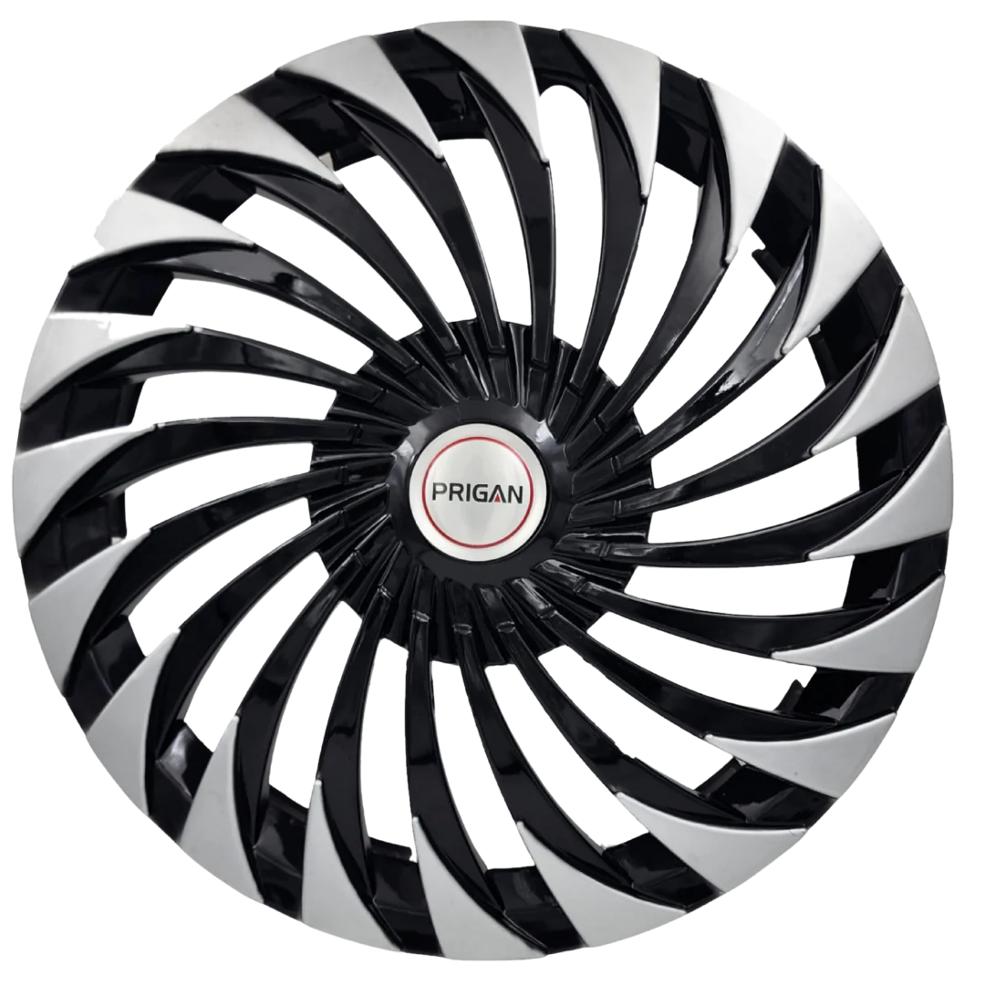 PRIGAN SWING BLACK SILVER WHEEL COVER  (Set of 4)  AVAILABLE IN 13,14,15 INCH