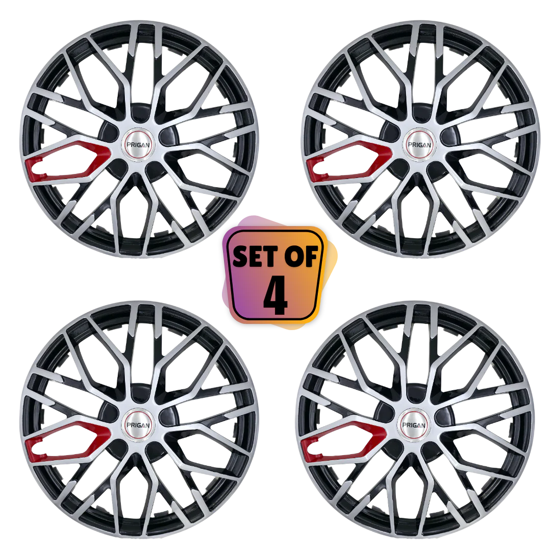 PRIGAN THAR ROXX 18 INCH SILVER BLACK RED WHEEL COVER SPECIALLY DESIGNED FOR BASE MODEL MX1 AND MX3 VARIANT (LIMITED STOCK) - Image 3