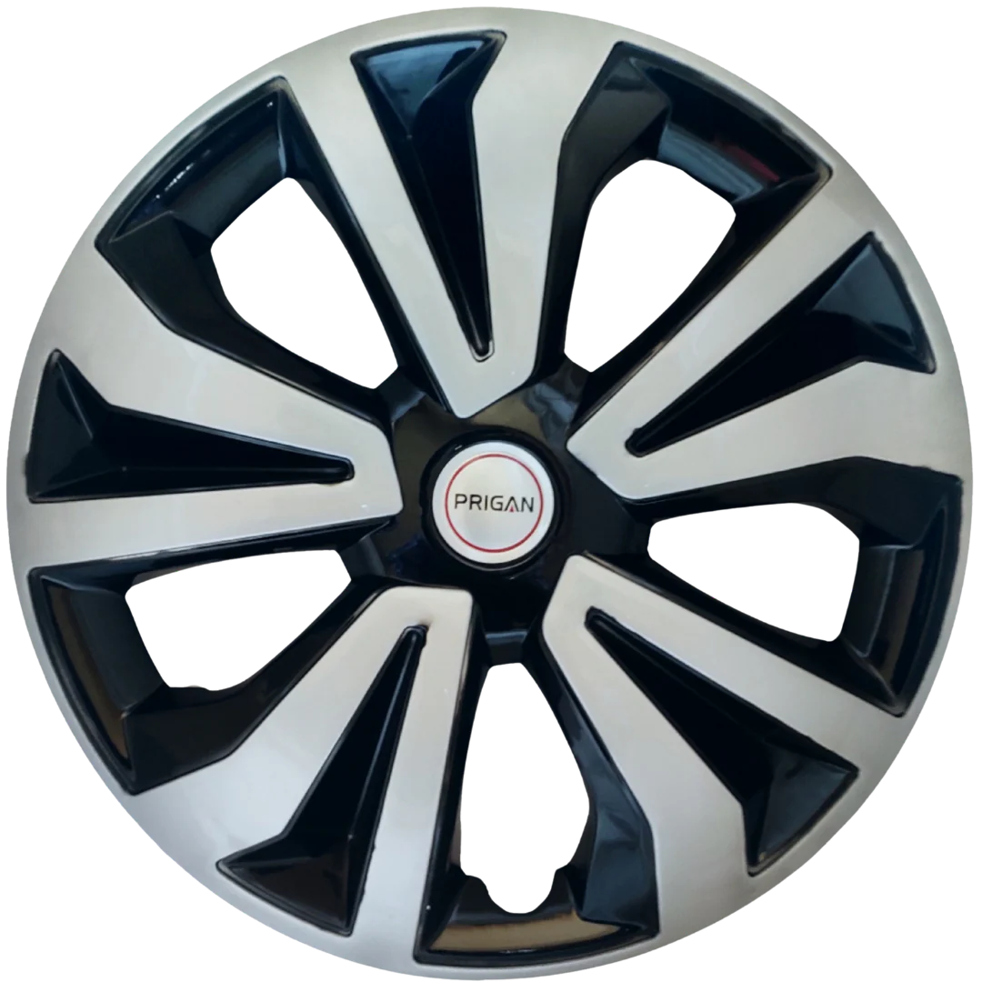 PRIGAN TIAGO TYPE-1 14 INCH SILVER BLACK WHEEL COVER  (Set of 4)  AVAILABLE IN 14 INCH