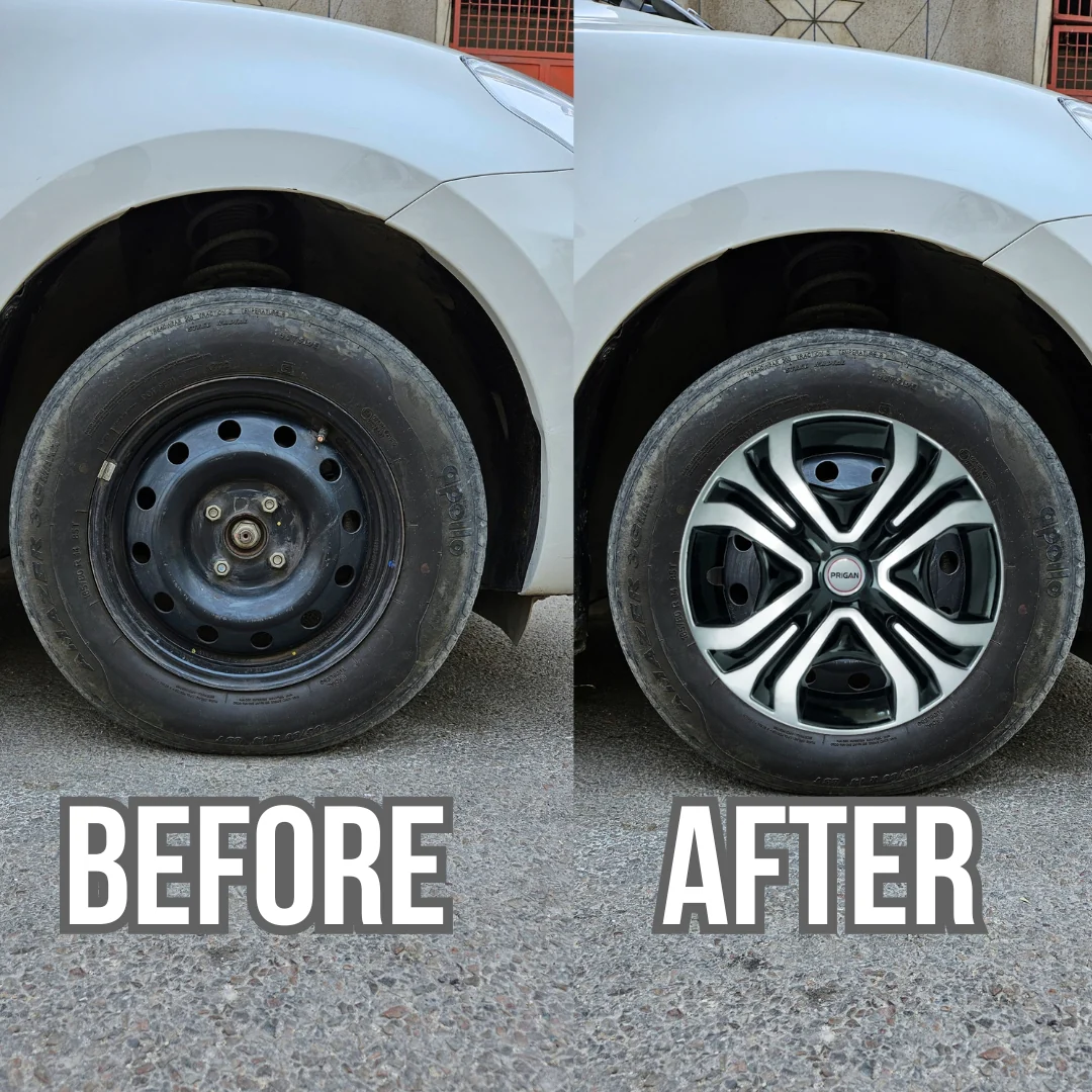 PRIGAN TIAGO TYPE-2 (GOLF) 14 INCH SILVER BLACK WHEEL COVER  (Set of 4)  AVAILABLE IN 14 INCH - Image 3