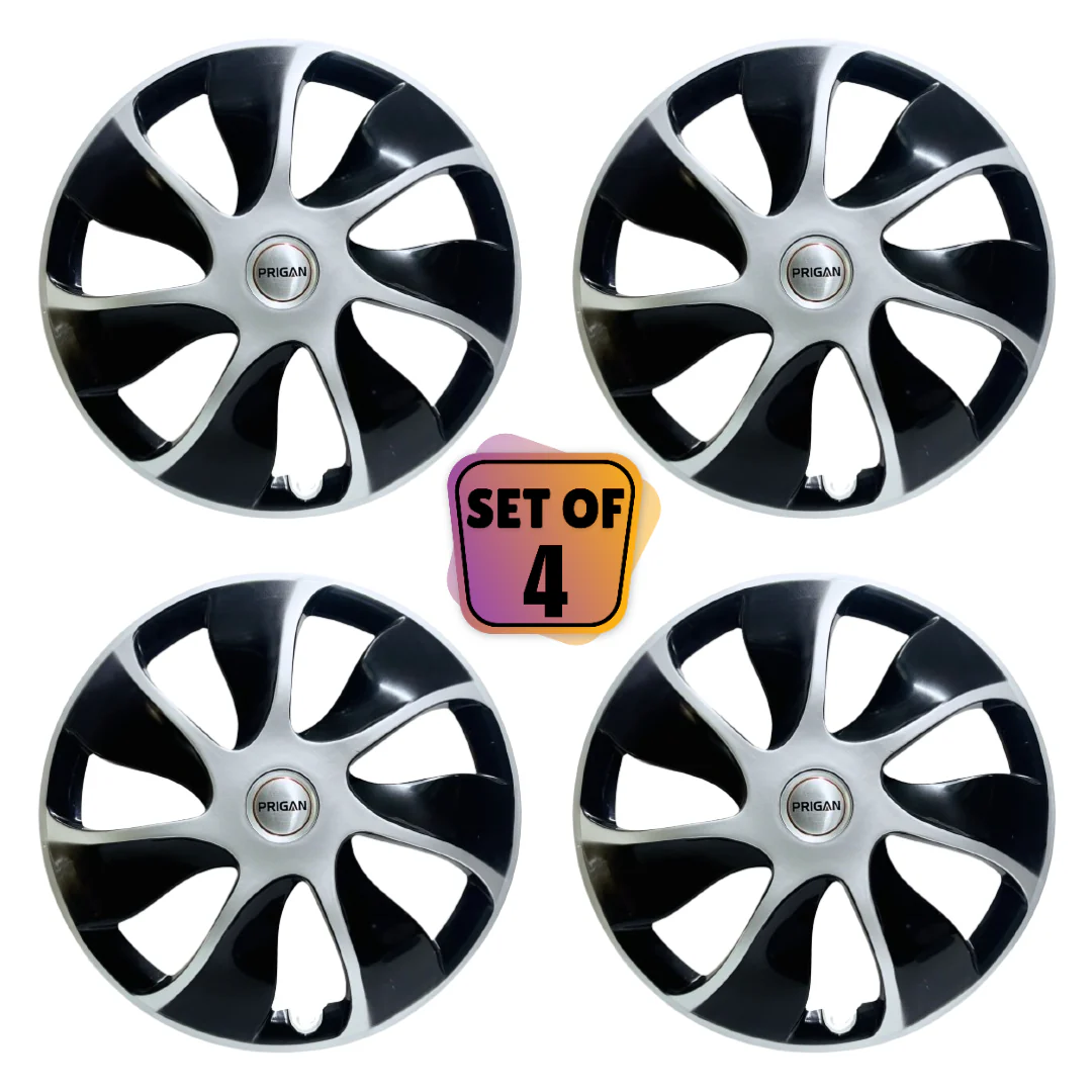 PRIGAN URBAN SILVER BLACK WHEEL COVER  (Set of 4)  AVAILABLE IN 14,15 INCH - Image 2