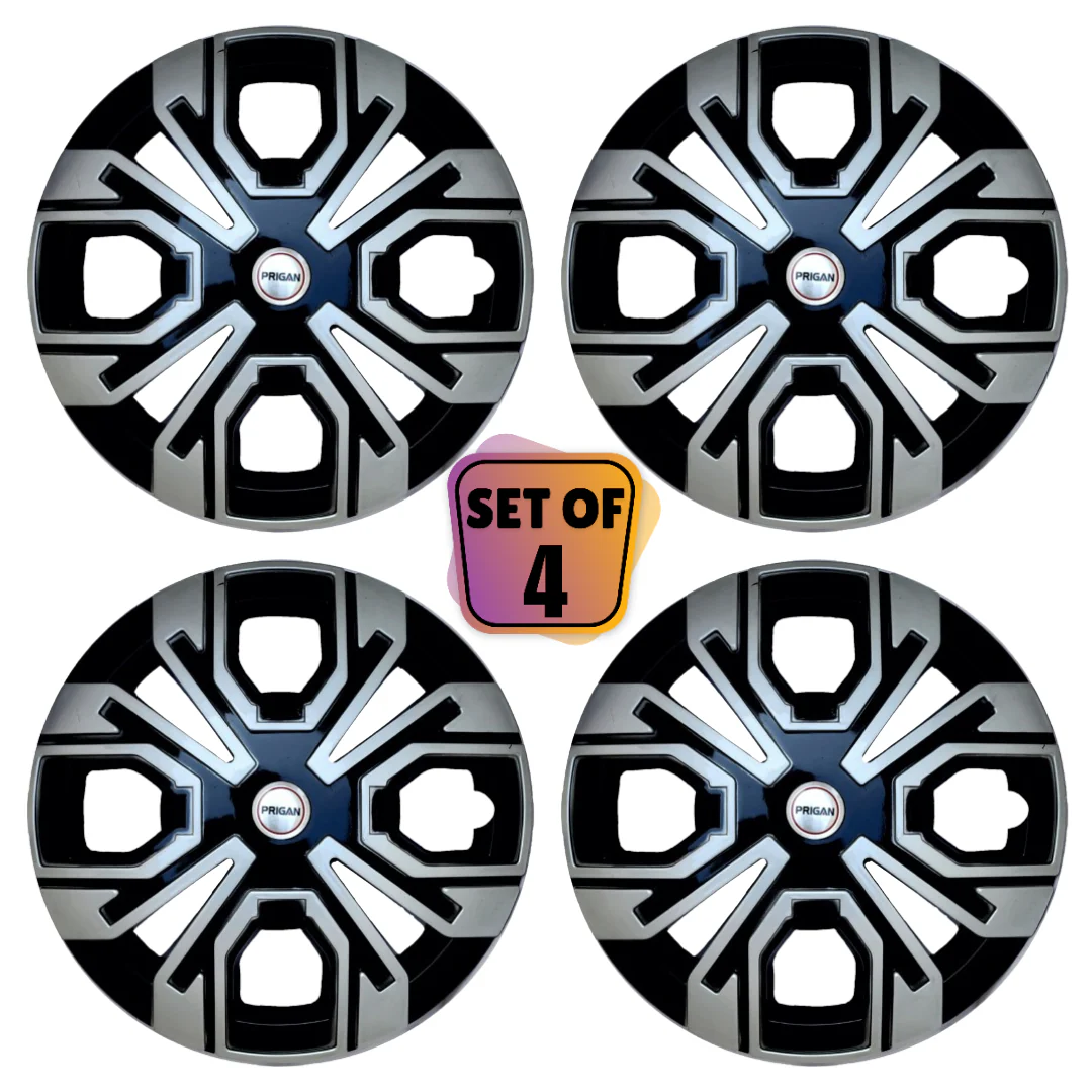 PRIGAN VENUS SILVER BLACK WHEEL COVER  (Set of 4)  AVAILABLE IN 13,14,15,16 INCH - Image 2