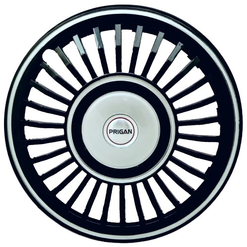 PRIGAN VINTAGE INCH BLACK SILVER WHEEL COVER  (Set of 4)  AVAILABLE IN 13,14 INCH