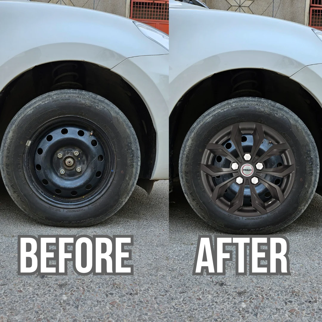 PRIGAN VISION BLACK WHEEL COVER  (Set of 4)  AVAILABLE IN 12,13,14,15,16 INCH - Image 3