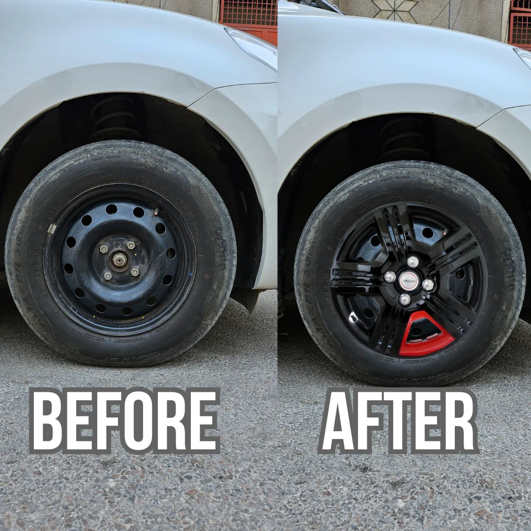 PRIGAN VTEC BLACK RED WHEEL COVER  (Set of 4)  AVAILABLE IN 12,13,14 INCH - Image 3