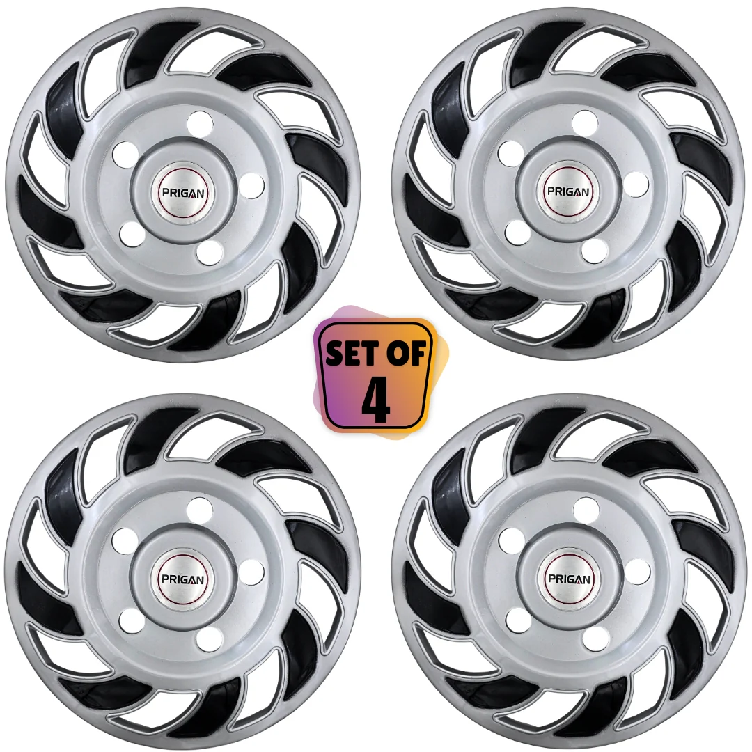 PRIGAN WHEEL COVER FOR BOLERO AND FORCE ONLY | SILVER BLACK WHEEL CAP  (Set of 4)  AVAILABLE IN 15 & 16 INCH (MODEL-BOLERO/FORCE SPIN) - Image 4